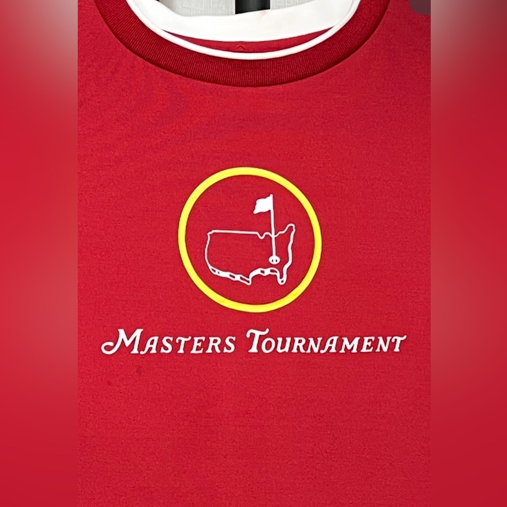 Masters Tournament Red Performance T-Shirt Augusta Golf Logo Activewear Size Sm